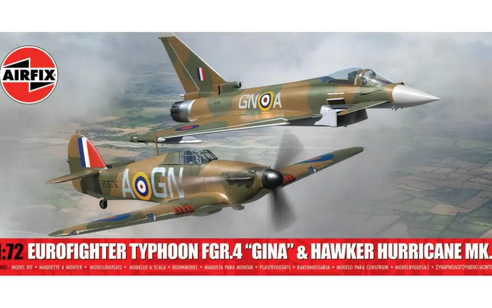 Airfix 1/72 Twin Pack - Eurofighter Typhoon FGR.4 Gina and Hawker Hurricane Mk.I