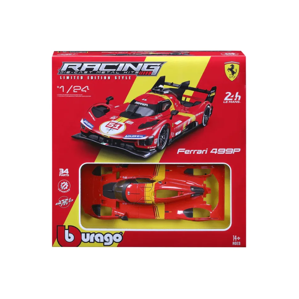 Burago 1/24 Ferrari Racing Kit 499P Le Mans Hypercar (#51) Diecast Model Kit