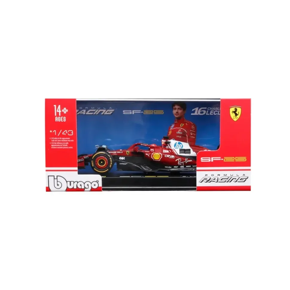 Burago 1/43 Ferrari SF-25 F1 #16 2025 Leclerc with Helmet