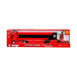 Burago 1/43 F1 Ferrari Iveco S-Way 570 Racing Transporter with One Car Diecast Model