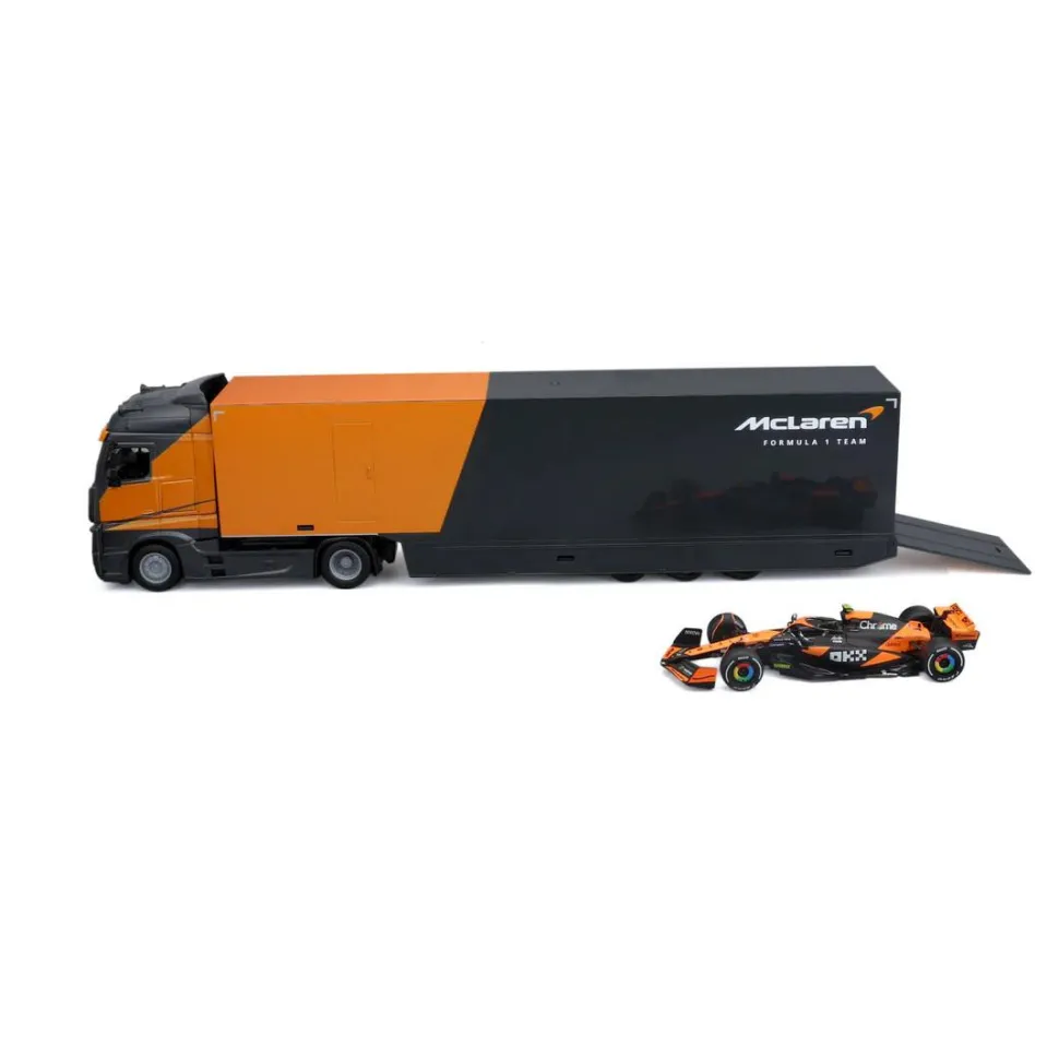Burago 1/43 F1 McLaren Racing Transporter Lorry MCL38 2024 Lando Norris