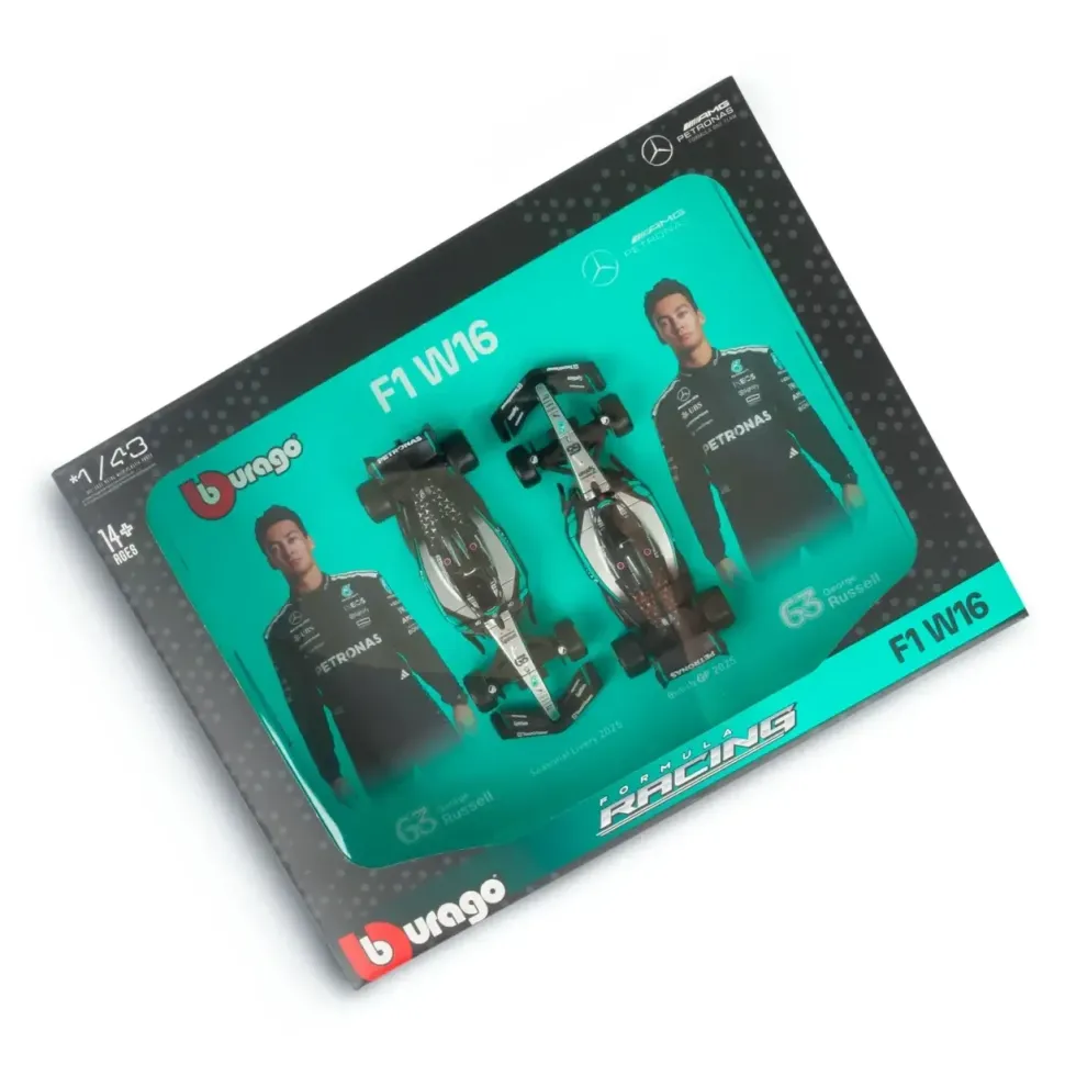 Burago 1/43 F1 Mercedes-AMG W16 2025 Driver Two Pack - George Russell