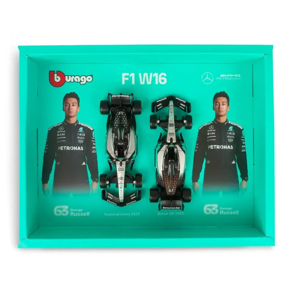 Burago 1/43 F1 Mercedes-AMG W16 2025 Driver Two Pack - George Russell