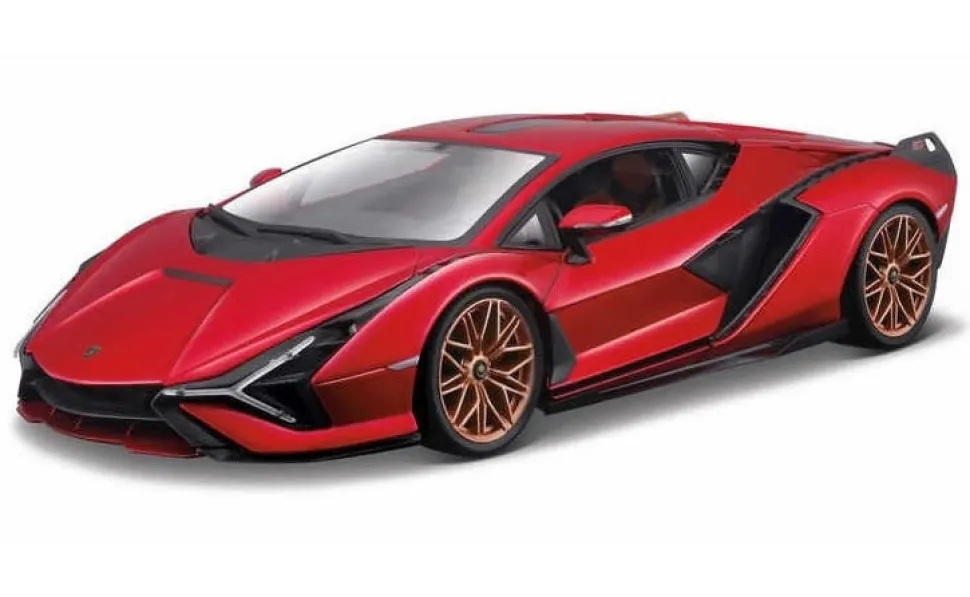 Burago 1/18 Lamborghini Sian Red Diecast Model