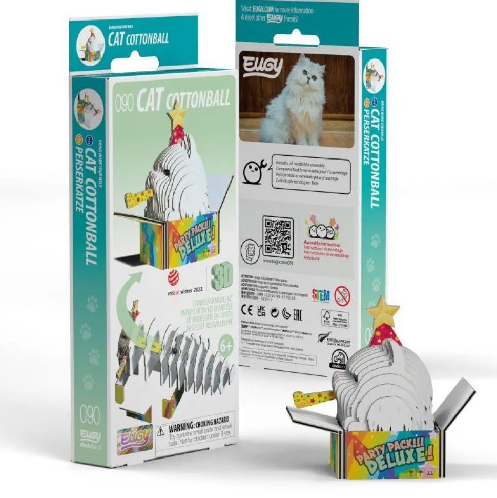 Eugy 090 Cat - Cottonball Card 3D Puzzle