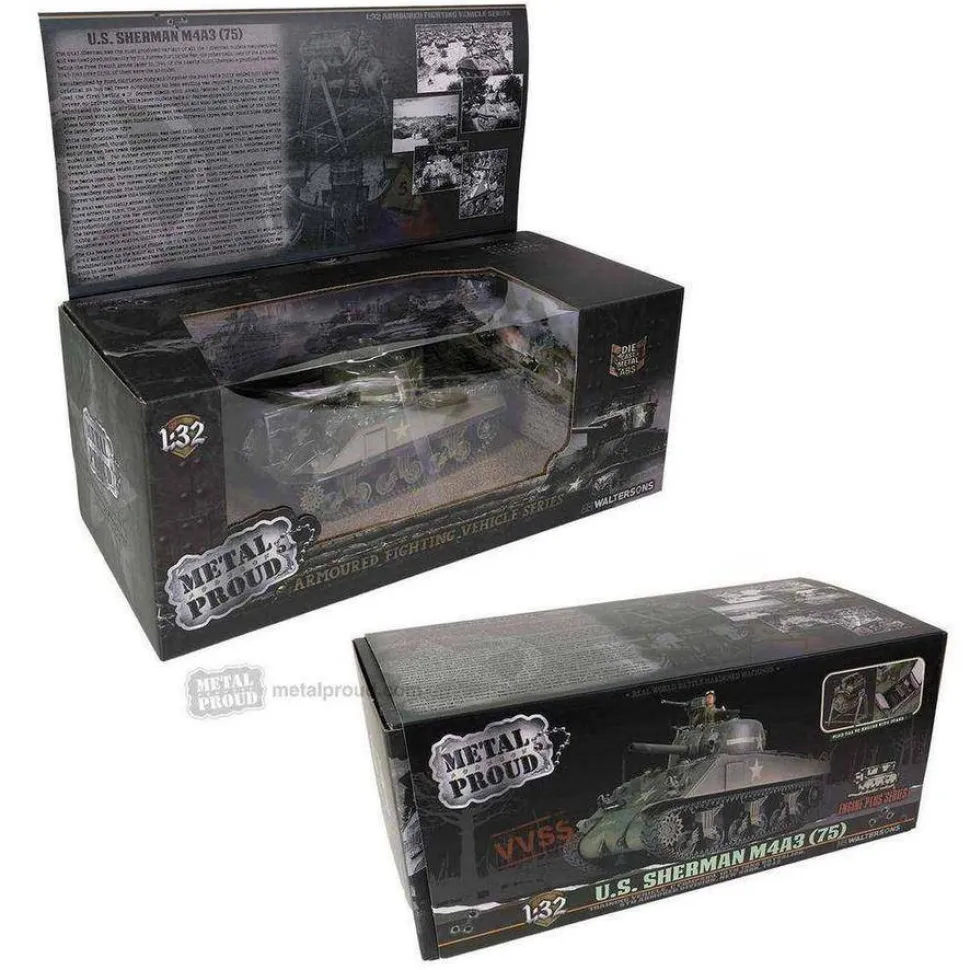 Forces Of Valor 1/32 U.S. Medium Tank Sherman M4A3 (75), VVSS Suspension & 57° Glacis Direct Vision Diecast Model