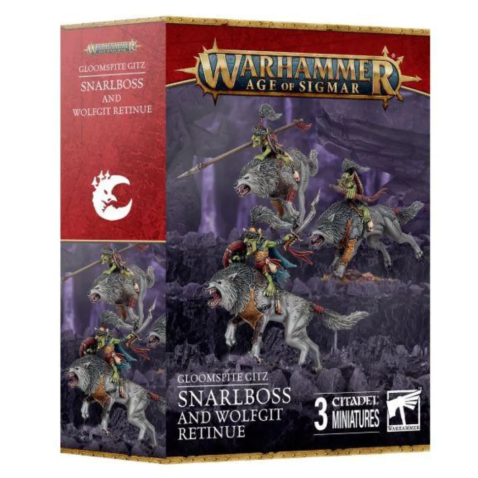 Games Workshop Age of Sigmar - Gloomspite Gitz - Gitmob - Snarlboss & Wolfgit Retinue