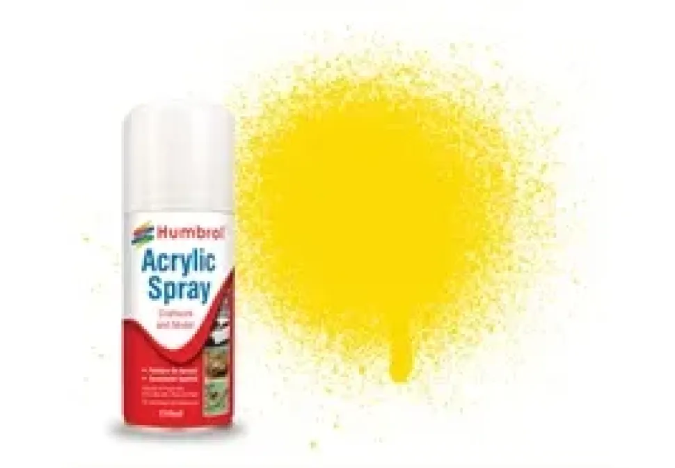 Humbrol 69 Gloss Yellow 150ml Acrylic Spray Paint