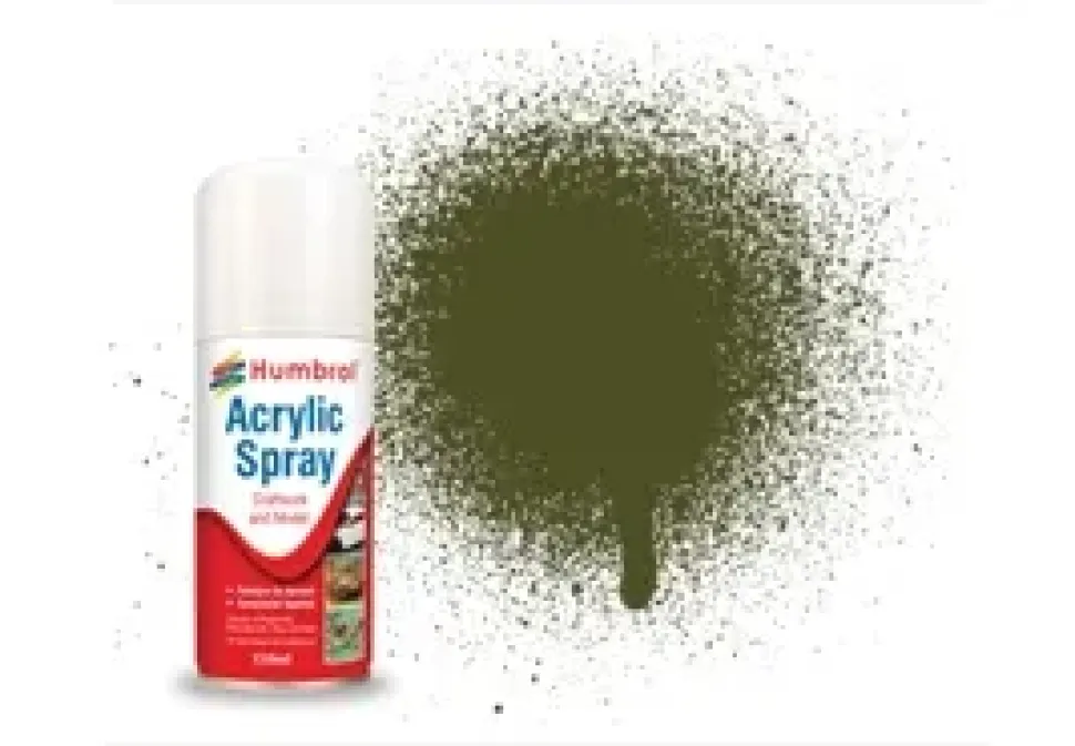 Humbrol 155 Matt Olive Drab 150ml Acrylic Spray Paint