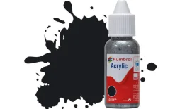 Humbrol 21 14ml Acrylic Gloss Black Paint Dropper Bottle