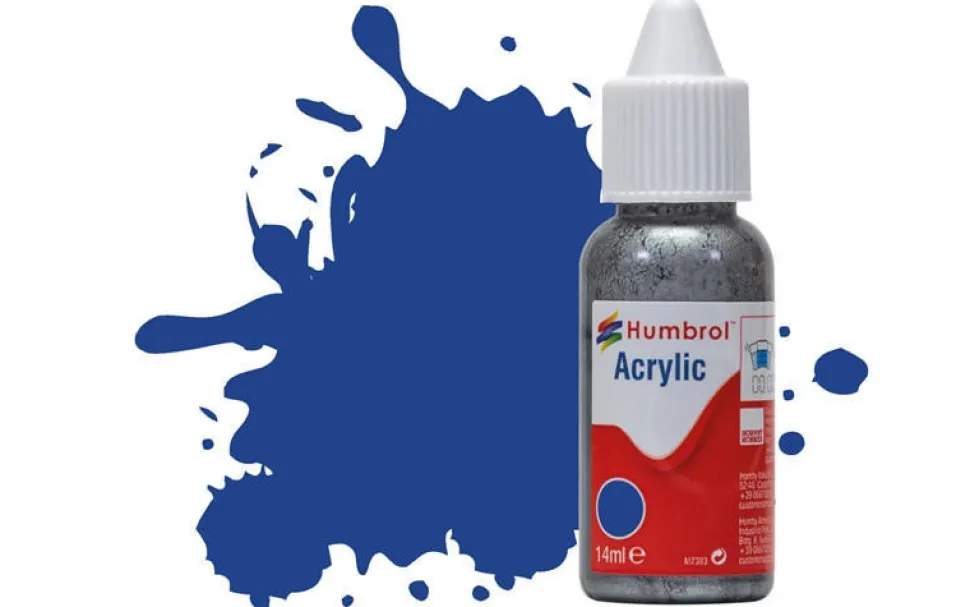Humbrol 25 14ml Acrylic Matt Blue Paint Dropper Bottle