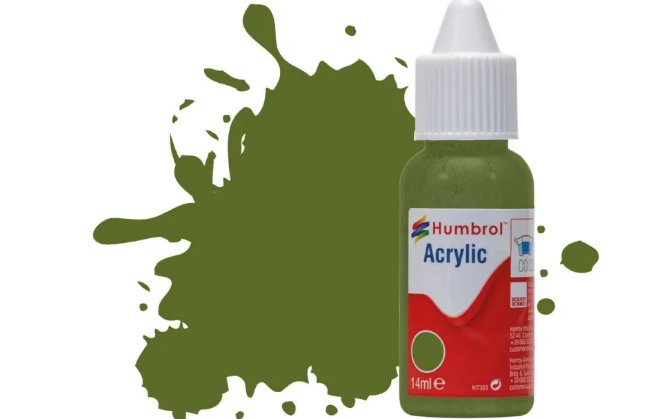 Humbrol 88 14ml Acrylic Matt Deck Green Dropper Bottle