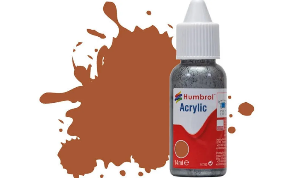 Humbrol 62 14ml Acrylic Matt Leather Paint Dropper Bottle