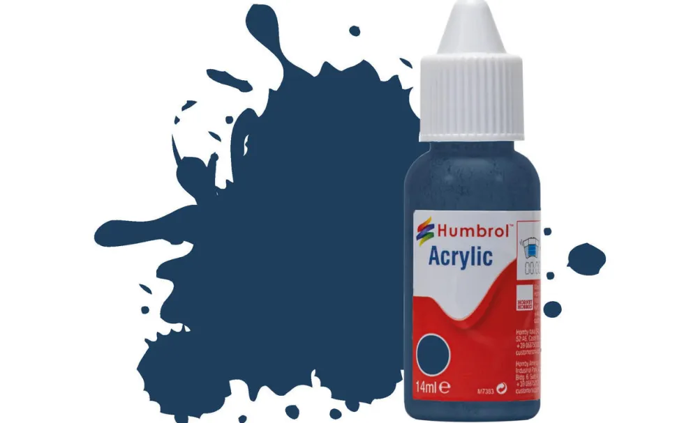 Humbrol 104 14ml Acrylic Matt Oxford Blue Dropper Bottle