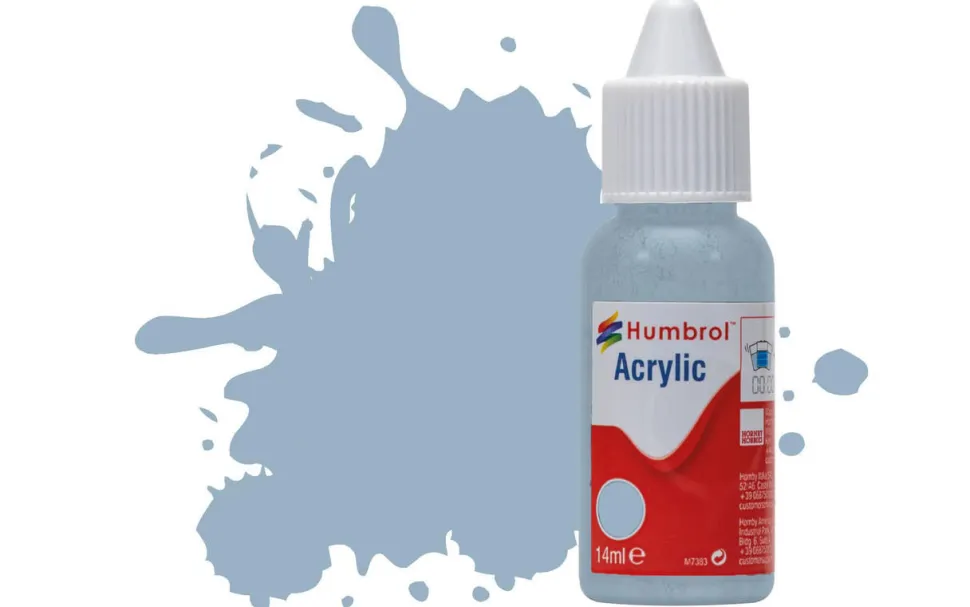 Humbrol 128 14ml Acrylic Matt US Compass Grey Paint Dropper Bottle