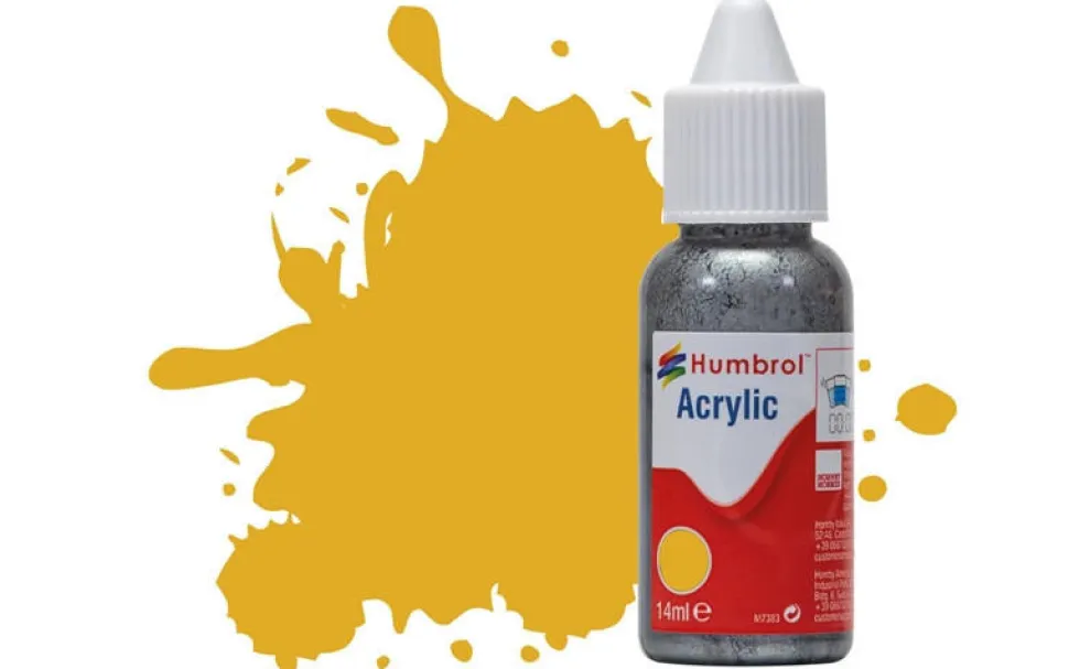 Humbrol 16 14ml Acrylic Metallic Gold Paint Dropper Bottle