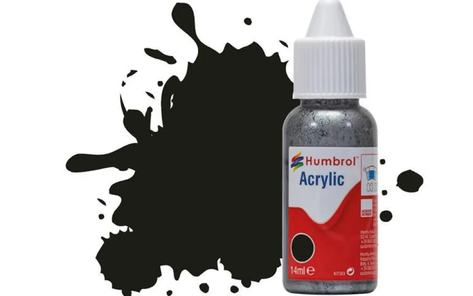 Humbrol 163 14ml Acrylic Satin Dark Green Paint Dropper Bottle