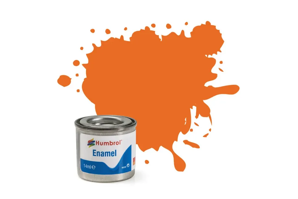 Humbrol 18 14ml Enamel Gloss Orange Paint Tinlet