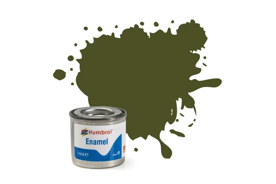 Humbrol 155 14ml Enamel Matt Olive Drab Paint FS34087 Tinlet