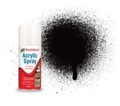 Humbrol 85 Satin Black 150ml Acrylic Spray Paint