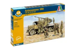 Italeri 1/72 Autocannone Ro3 with 90/53 AA Fast Assembly Model Kit
