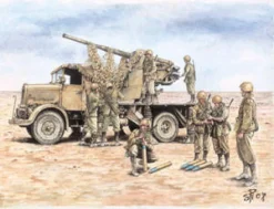 Italeri 1/72 Autocannone Ro3 with 90/53 AA Fast Assembly Model Kit