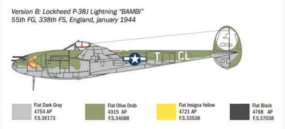 Italeri 1/72 Lockheed P-38J Lightning