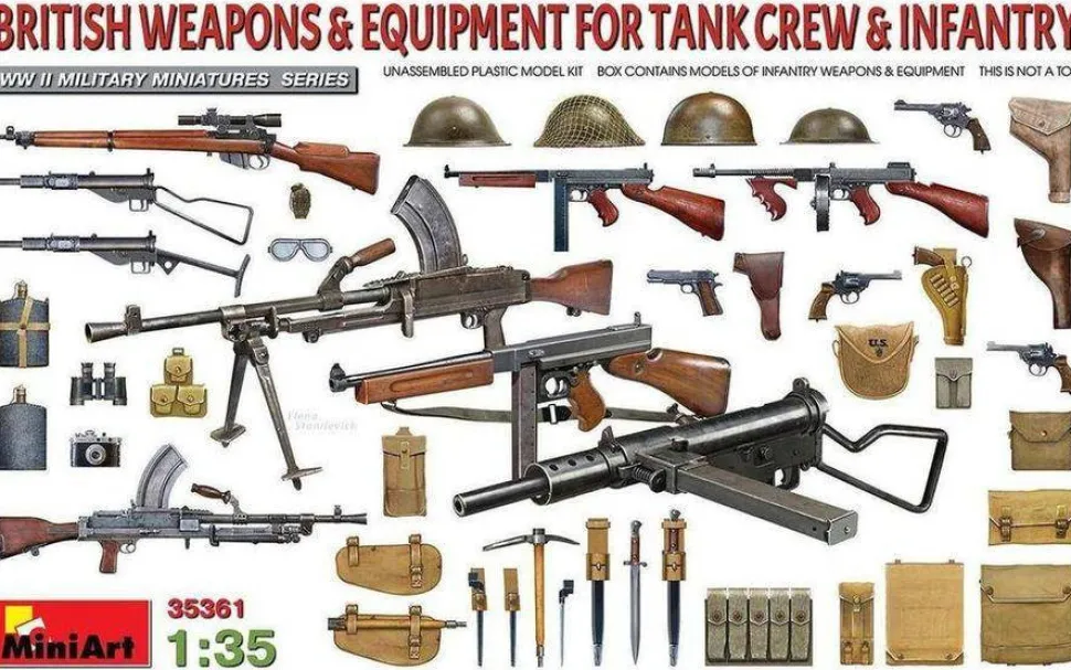 MiniArt 1/35 British Weapons & Equipment For Tank Crew & Infantry Model Kit
