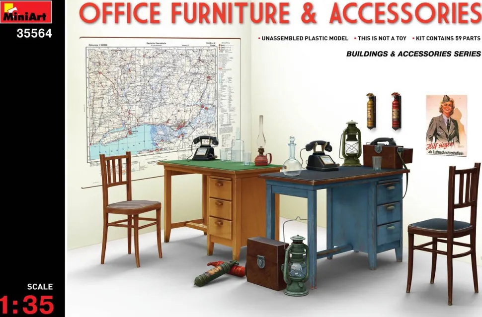 MiniArt 1/35 Office Furniture and Accessories