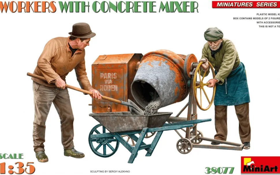MiniArt 1/35 Workers with Concrete Mixer