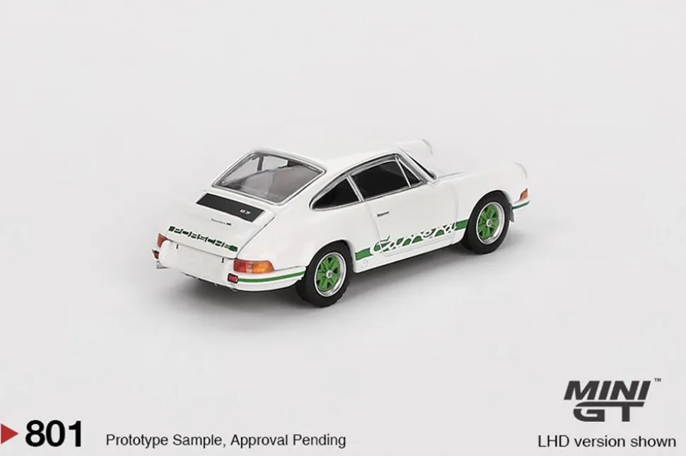 Mini GT 1/64 Porsche 911 Carrera RS 2.7 Grand Prix White/Green