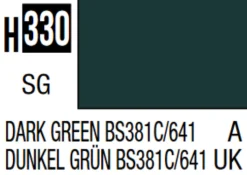 Mr Hobby Aqueous Hobby Colour 10ml 330 Dark Green Semi Gloss Acrylic Paint