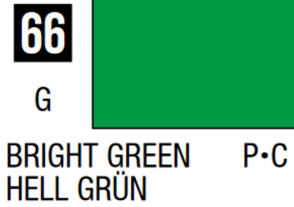 Mr Hobby Mr Colour 10ml 066 Bright Green Gloss Acrylic Paint