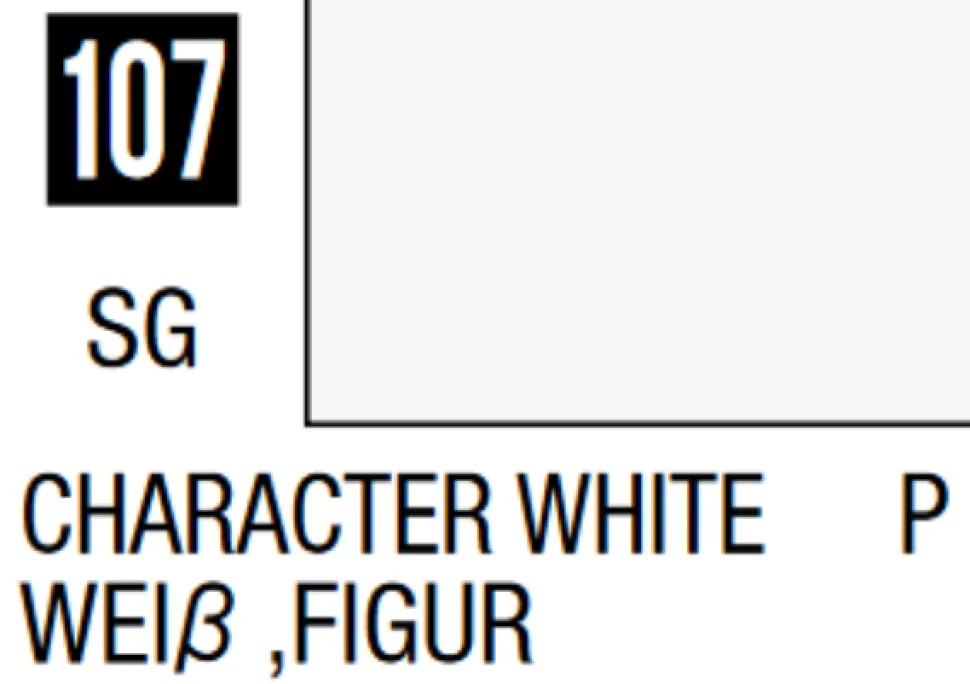 Mr Hobby Mr Colour 10ml 107 Character White Semi Gloss Acrylic Paint