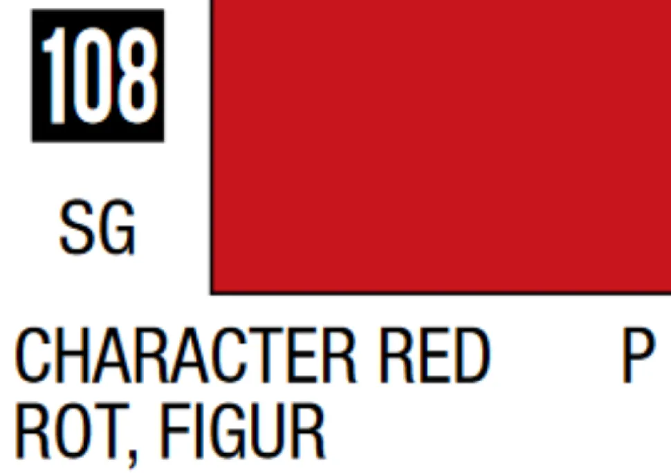 Mr Hobby Mr Colour 10ml 108 Character Red Semi Gloss Acrylic Paint