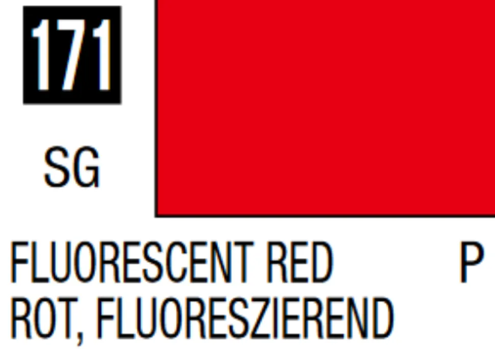 Mr Hobby Mr Colour 10ml 171 Fluorescent Red Acrylic Paint