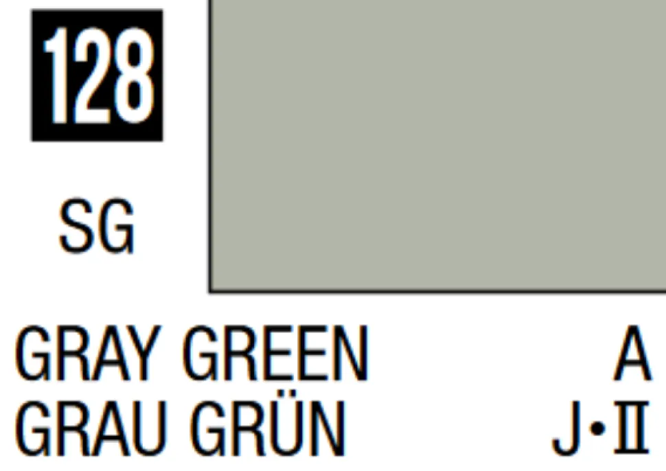 Mr Hobby Mr Colour 10ml 128 Gray Green Semi Gloss Acrylic Paint