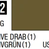 Mr Hobby Mr Colour 10ml 012 Olive Drab Semi Gloss Acrylic Paint