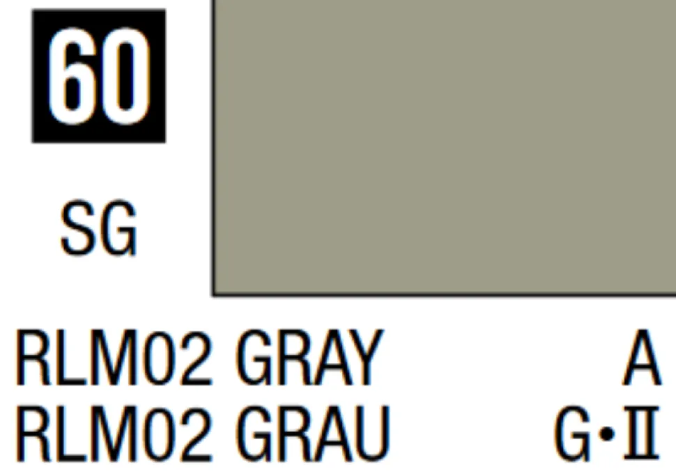 Mr Hobby Mr Colour 10ml 060 RLM02 Gray Semi Gloss Acrylic Paint