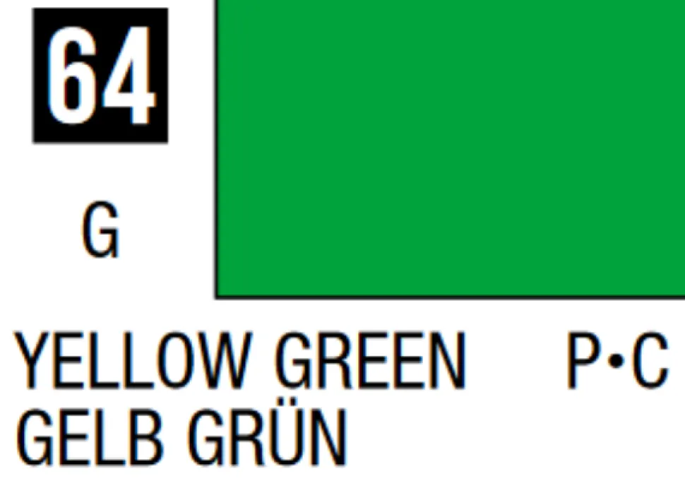 Mr Hobby Mr Colour 10ml 064 Yellow Green Gloss Acrylic Paint