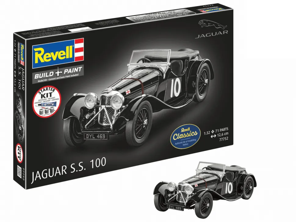 Revell 1/32 Jaguar SS 100 Starter Set (Revell Classics)
