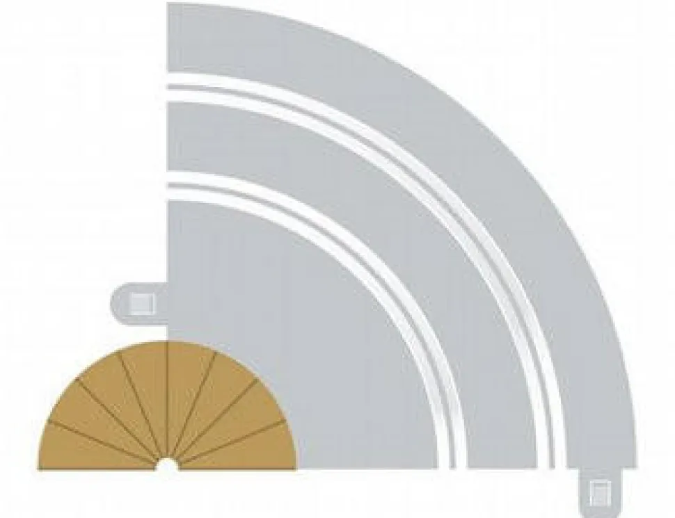 Scalextric Radius 1 Border Cut To Size 22.5 deg (x2)