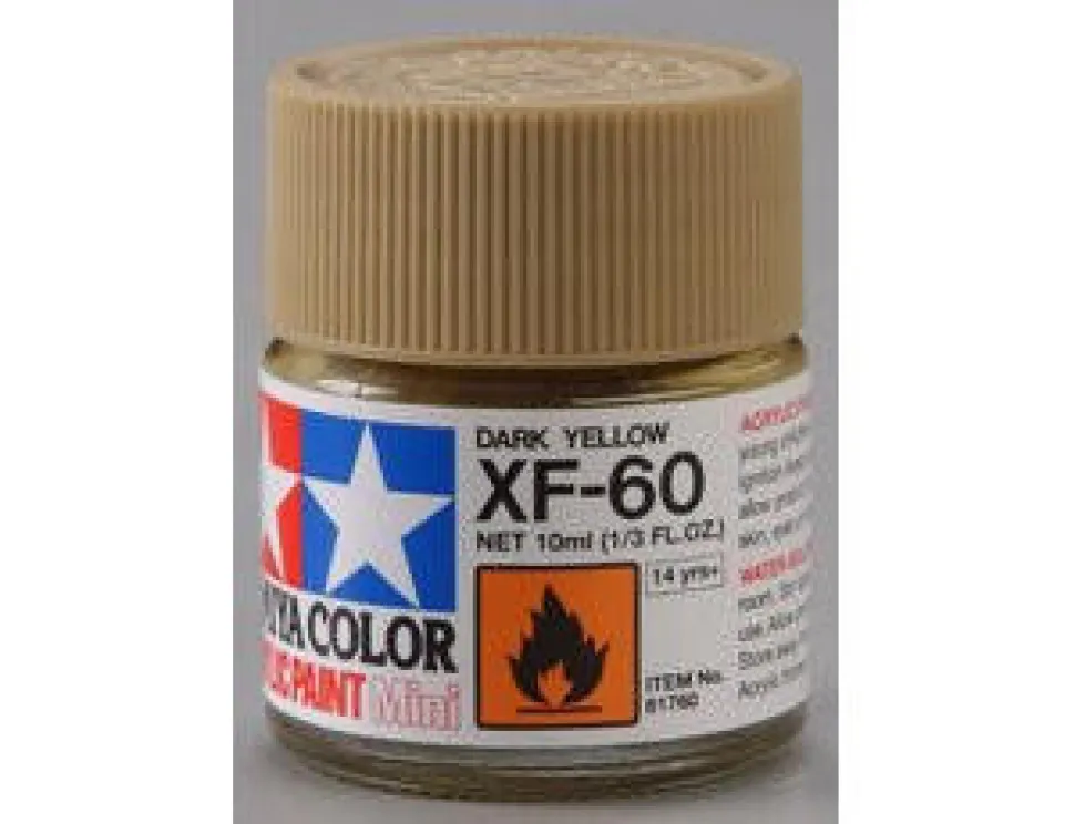 Tamiya Mini XF-60 Flat Dark Yellow 10ml Acrylic Paint