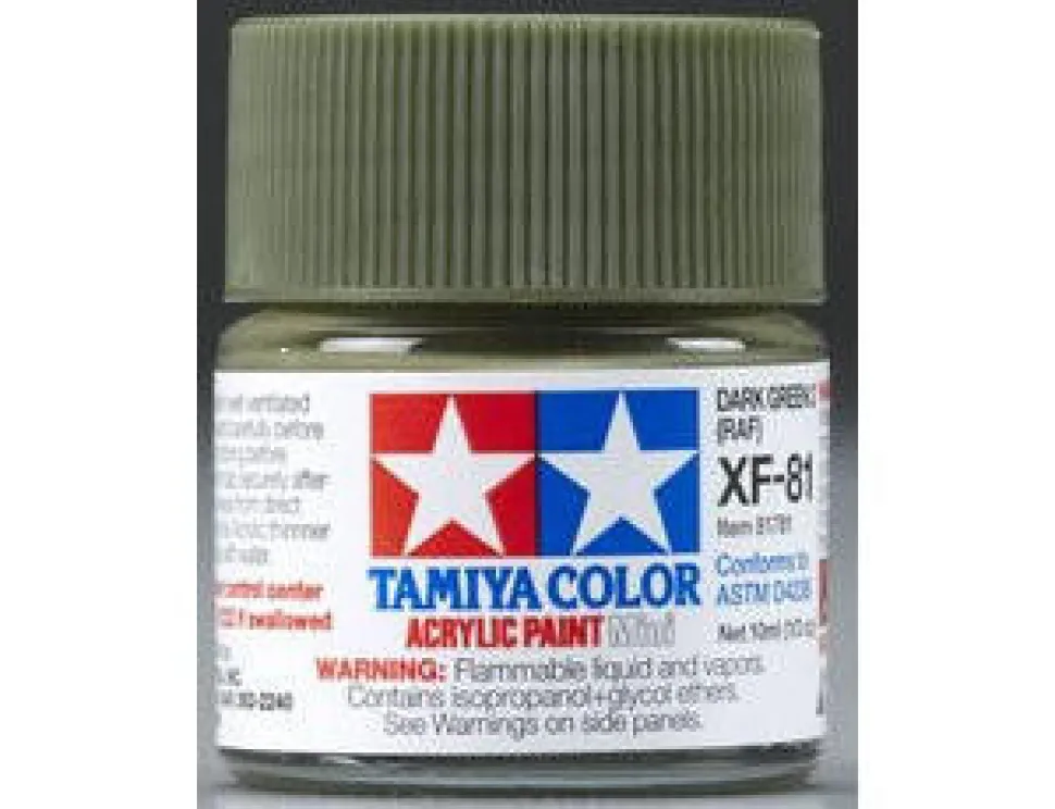Tamiya Mini XF-81 Flat RAF Dark Green 2 10ml Acrylic Paint