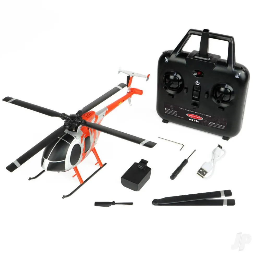 Twister MD 500 Scale 250 Flybarless Helicopter with 6 Axis Stabilisation and Altitude Hold (Military)