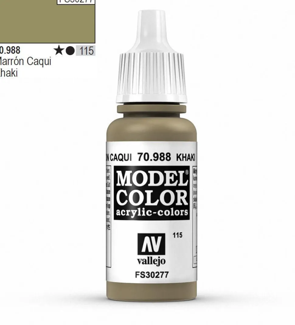Vallejo Model Color 988 17ml Khaki Matt Acrylic Paint