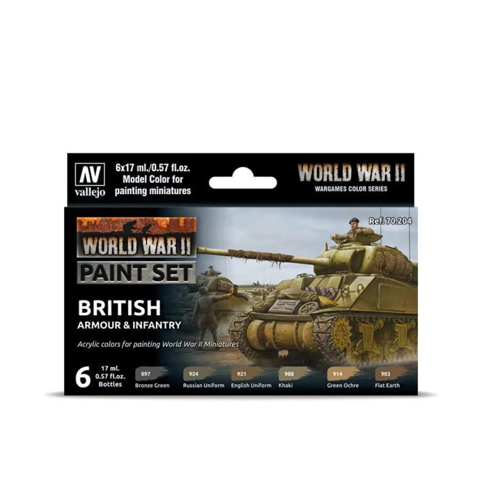 Vallejo Model Color Set - World War 2 British Armour & Infantry