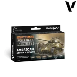 Vallejo Model Color Set - WWII American Armour & Infantry Paint Set
