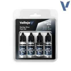 Vallejo True Metalllic Metal TMM Paint Set - Sterling Silver