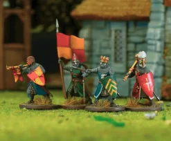 Wargames Atlantic 28mm Age of Chivalry - The Barons' War - Foot Knights 1150-1320 Command Group
